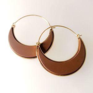 Designer Crescent Hoop Earrings